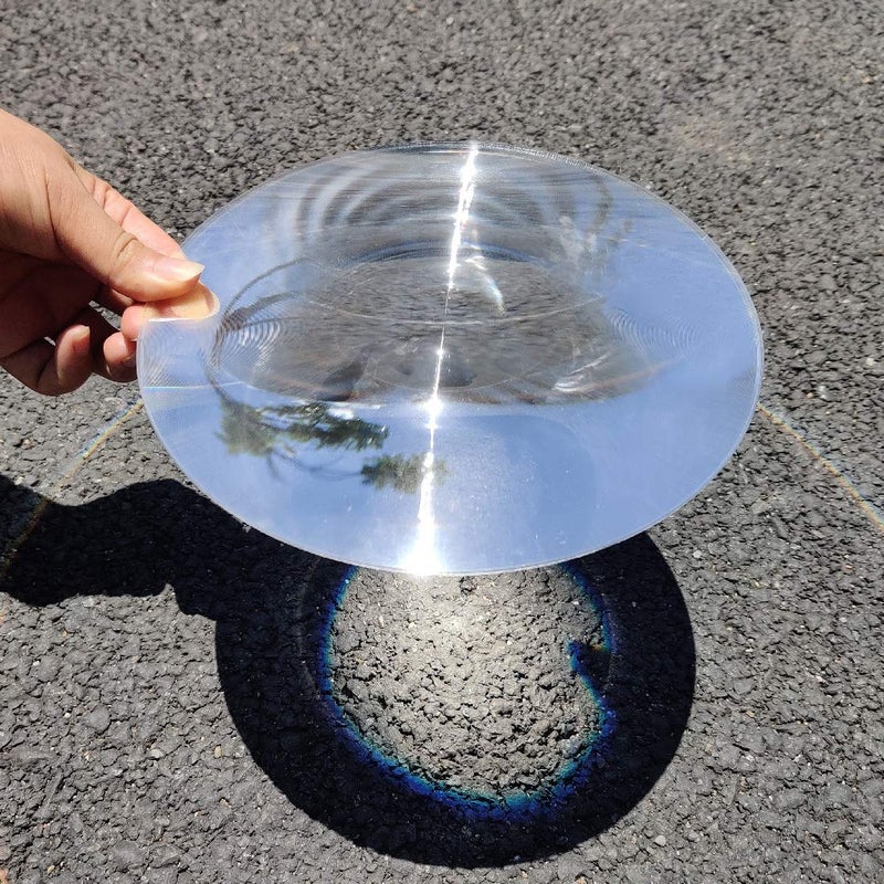 Six Seasons Fresnel Lens, Diameter 200mm (7.9''), Focal Length 100mm, Acrylic Lens (not Glass), for Physics Classroom, Solar Heating, Magnifiying. (Focal Length 100mm) - Image 4